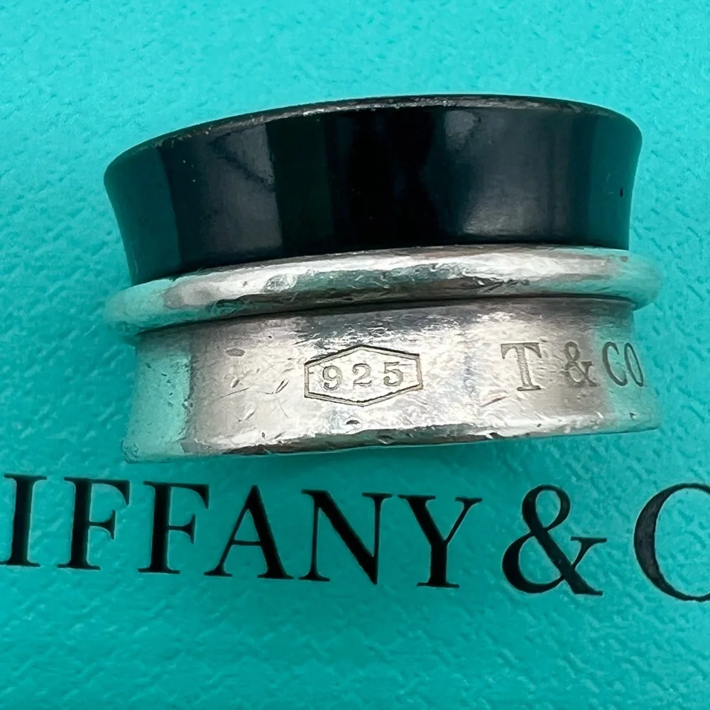 🔴Authentic Tiffany & Co. Sterling Silver and Titanium 1837 Wide Ring🔴 - Picture 5 of 8
